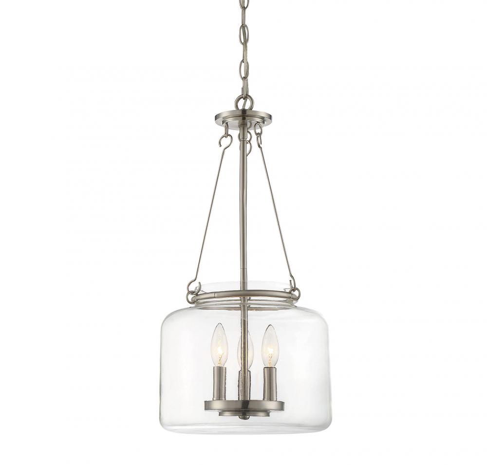 Akron 3-Light Pendant in Satin Nickel