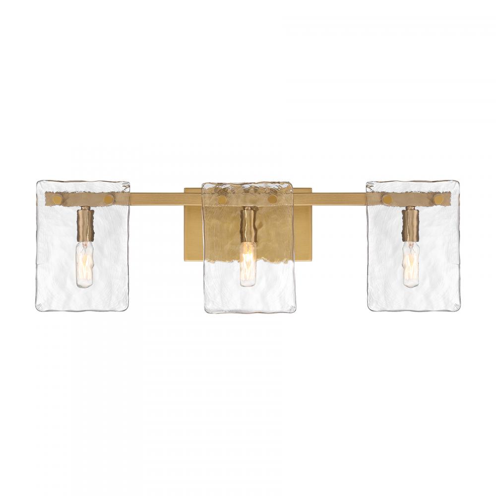 Genry 3-Light Bathroom Vanity Light in Warm Brass