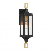 Savoy House 5-275-144 - Glendale 1-Light Outdoor Wall Lantern in Matte Black and Weathered Brushed Brass