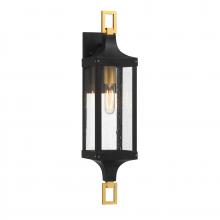 Savoy House 5-276-144 - Glendale 1-Light Outdoor Wall Lantern in Matte Black and Weathered Brushed Brass