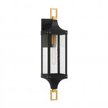 Savoy House 5-279-144 - Glendale 1-Light Outdoor Wall Lantern in Matte Black and Weathered Brushed Brass