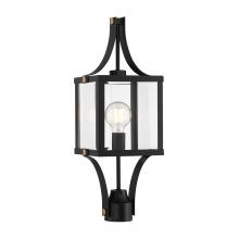Savoy House 5-476-144 - Raeburn 1-Light Outdoor Post Lantern in Matte Black and Weathered Brushed Brass