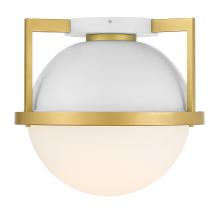 Savoy House 6-4602-1-142 - Carlysle 1-light Ceiling Light In White With Warm Brass Accents