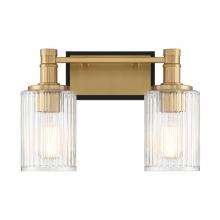 Savoy House 8-1102-2-143 - Concord 2-Light Bathroom Vanity Light in Matte Black with Warm Brass