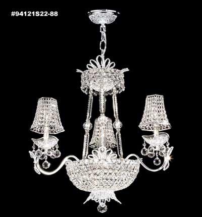 Princess Chandelier with 3 Lights; Gold Accents Only