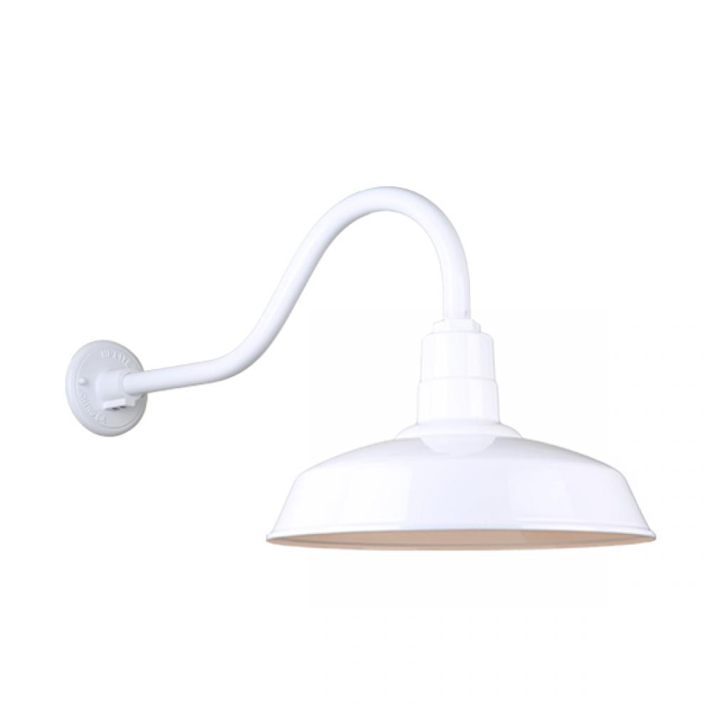 16" Gooseneck Light Warehouse Shade, QSNHL-A Arm