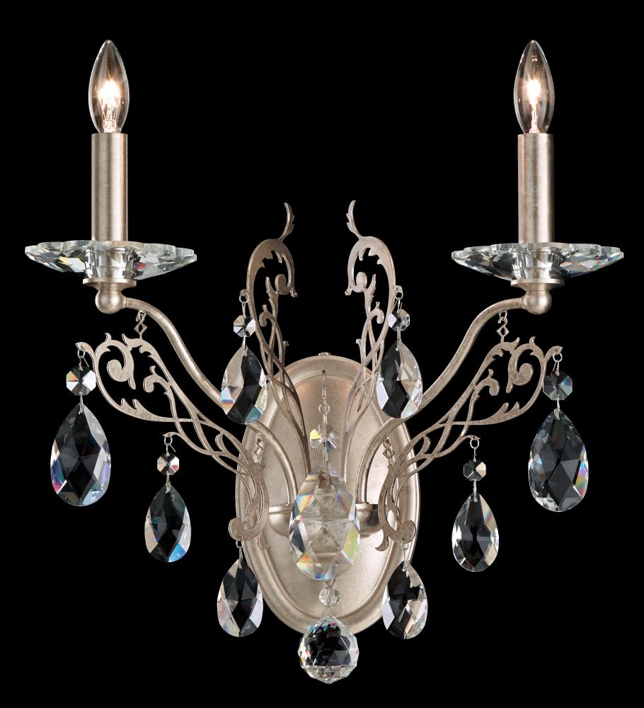Filigrae 2 Light 120V Wall Sconce in Heirloom Bronze with Clear Heritage Handcut Crystal