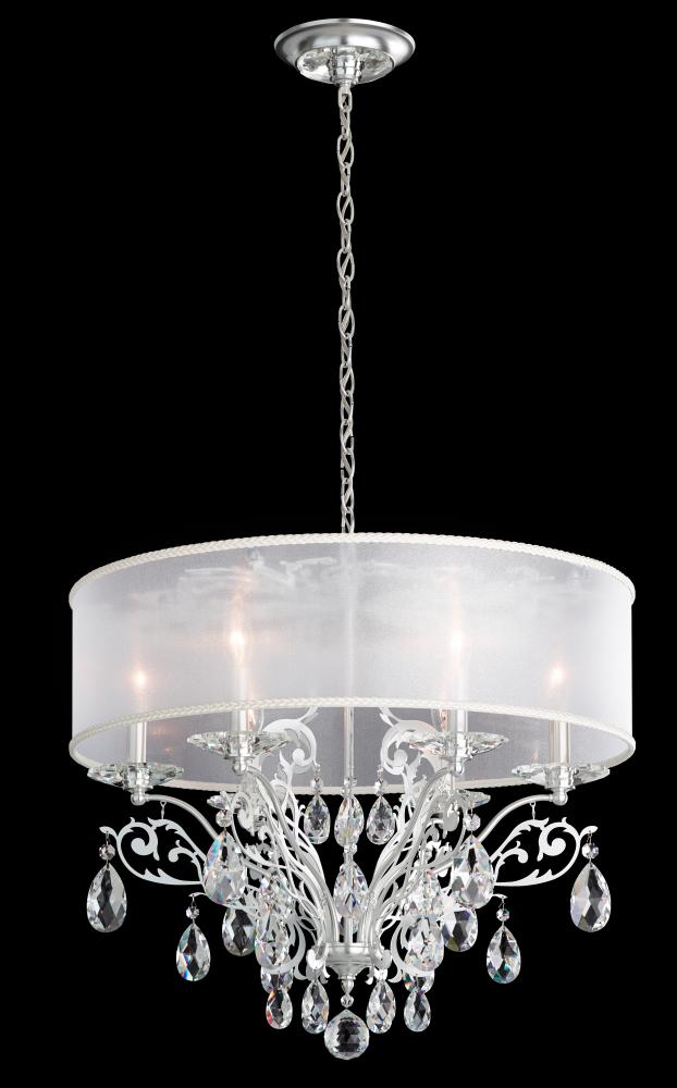 Filigrae 6 Lights 110V Chandelier in Antique Silver with Clear Heritage Crystal