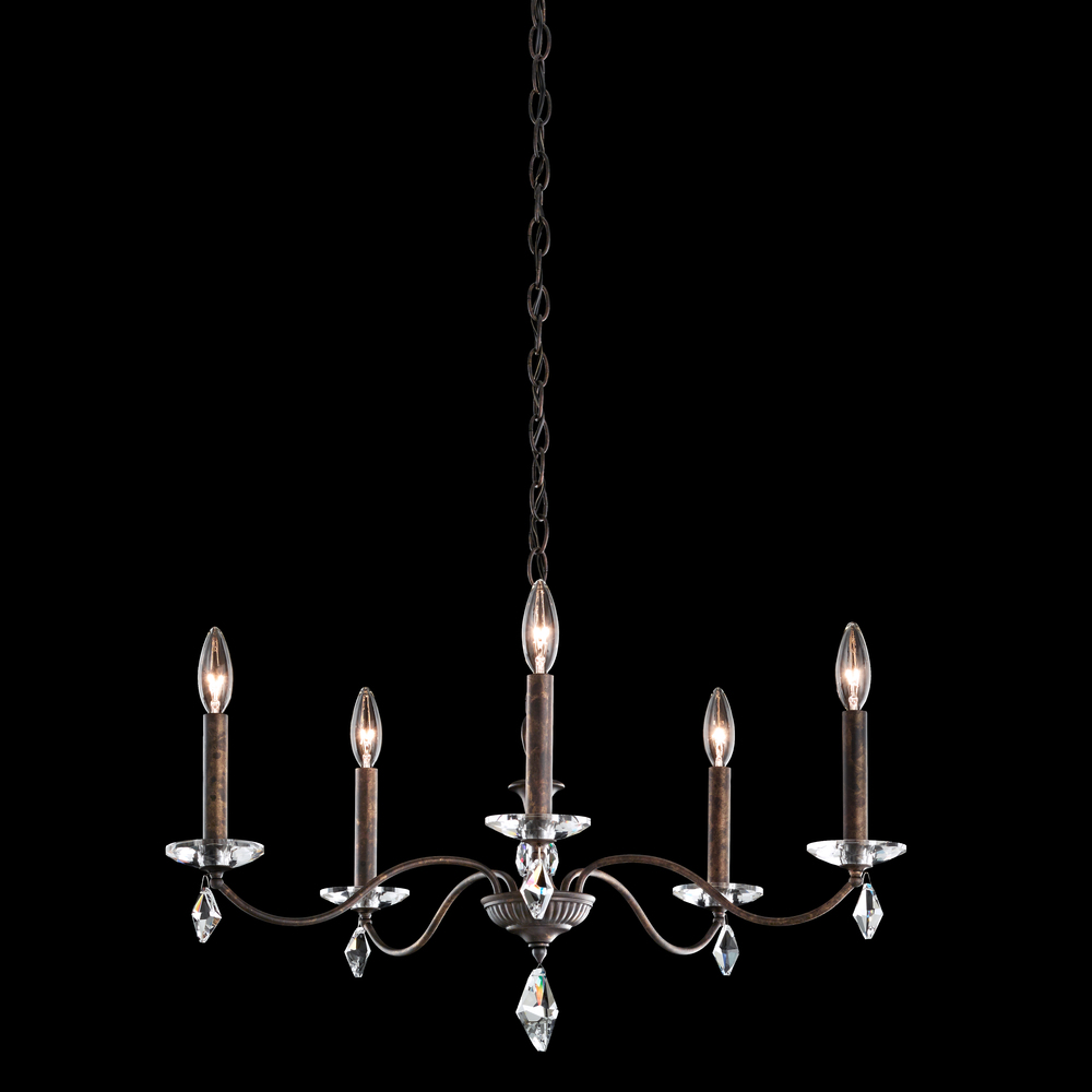 Modique 5 Light 120V Chandelier in White with Clear Heritage Handcut Crystal