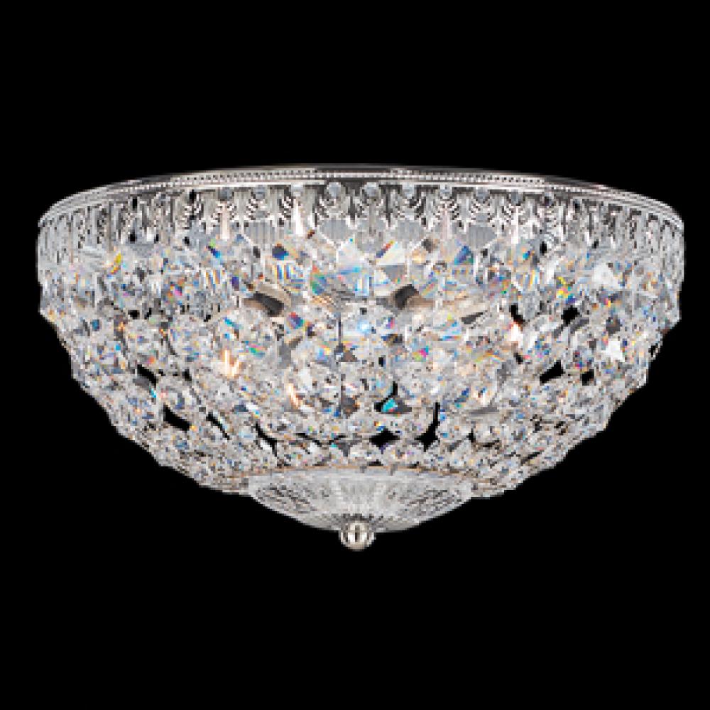 Petit Crystal 4 Light 110V Close to Ceiling in Rich Auerelia Gold with Clear Crystals From Swarovs