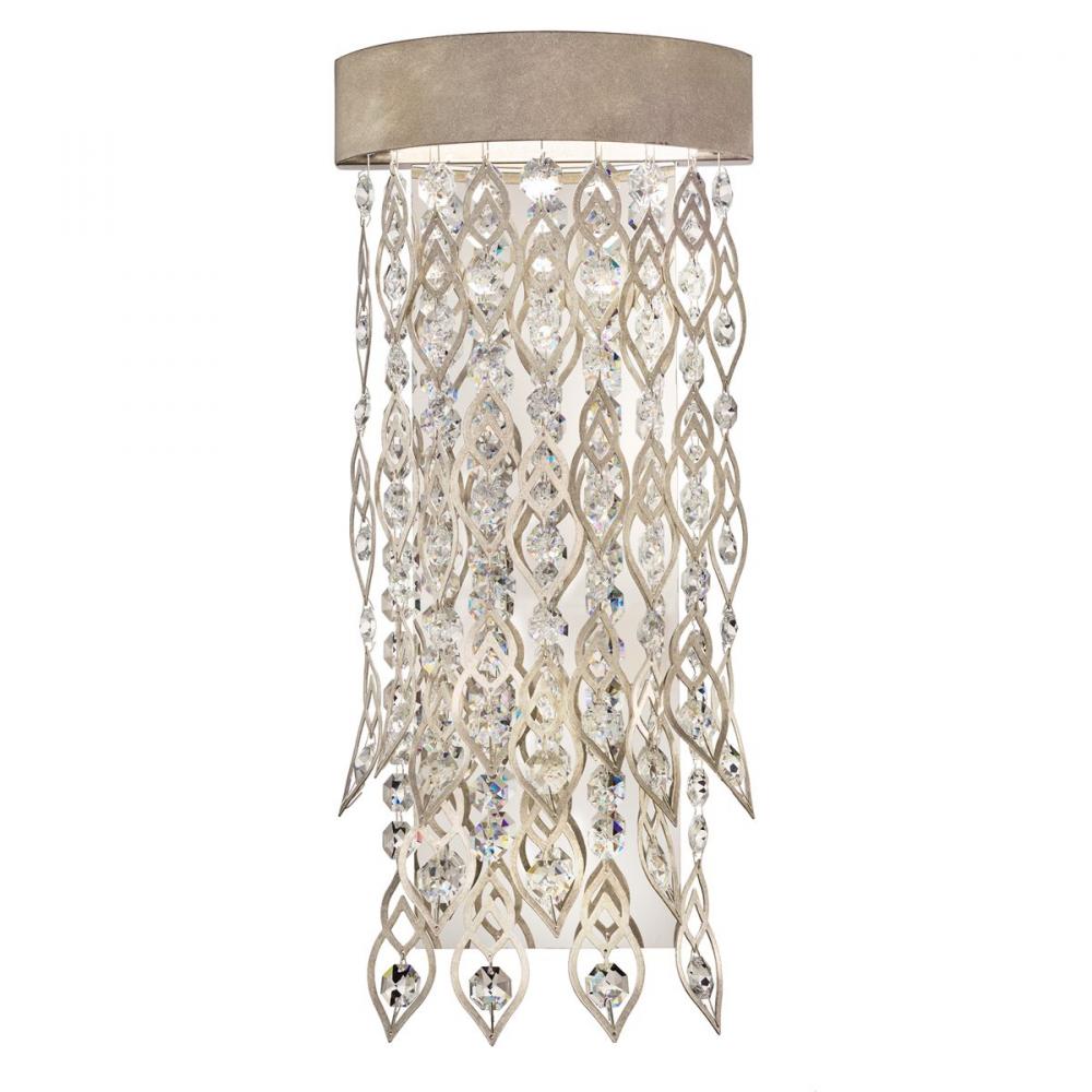 Pavona 18in 120/277V Wall Sconce in Antique Silver with Clear Radiance Crystal