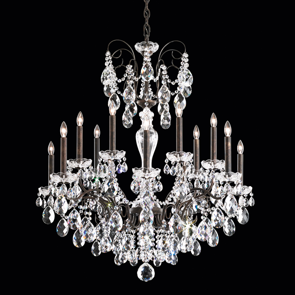 Sonatina 14 Light 120V Chandelier in Polished Silver with Clear Heritage Handcut Crystal