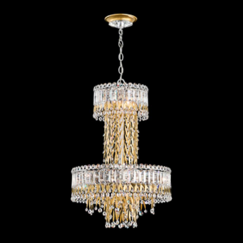Triandra 7 Light 110V Pendant in Antique Silver with Clear Heritage Crystals