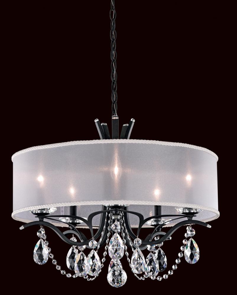 Vesca 5 Light 120V Chandelier in Heirloom Bronze with Clear Heritage Handcut Crystal and Gold Shad