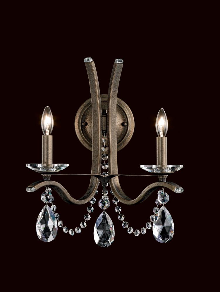 Vesca 2 Light 120V Wall Sconce in Heirloom Bronze with Clear Heritage Handcut Crystal