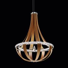 Schonbek 1870 SCE120DN-LB1R - Crystal Empire LED 36in 120V Pendant in Grizzly Black Leather with Clear Radiance Crystal