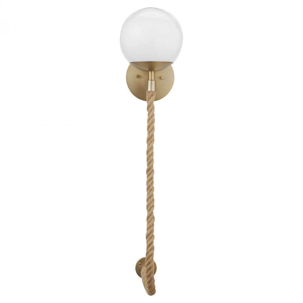 Rockport Wall Sconce|Aged Brass | Natural Sisal