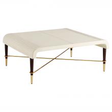 Cyan Designs 12219 - Channel Cocktail Table | Off-White | Walnut | Brass