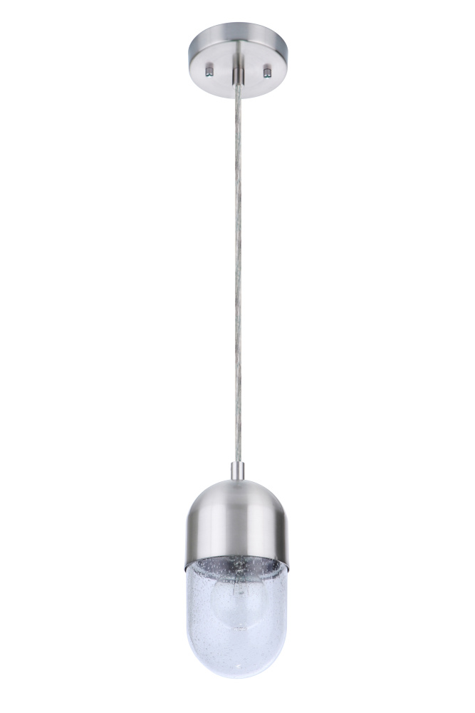 Pill 1 Light Mini Pendant in Brushed Polished Nickel