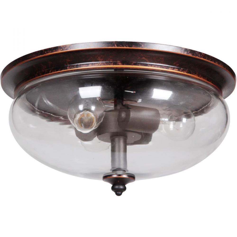 Stafford 3 Light Flushmount in Aged Bronze/Textured Black