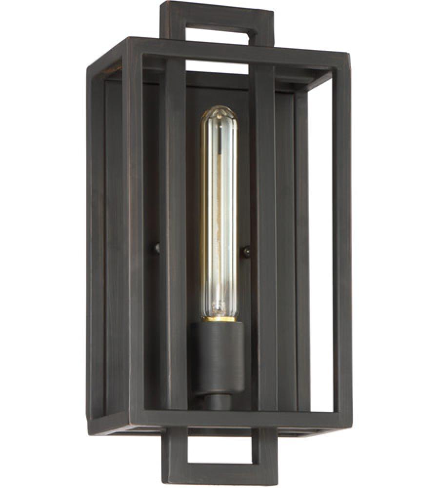 Cubic 1 Light Wall Sconce in Aged Bronze Brushed