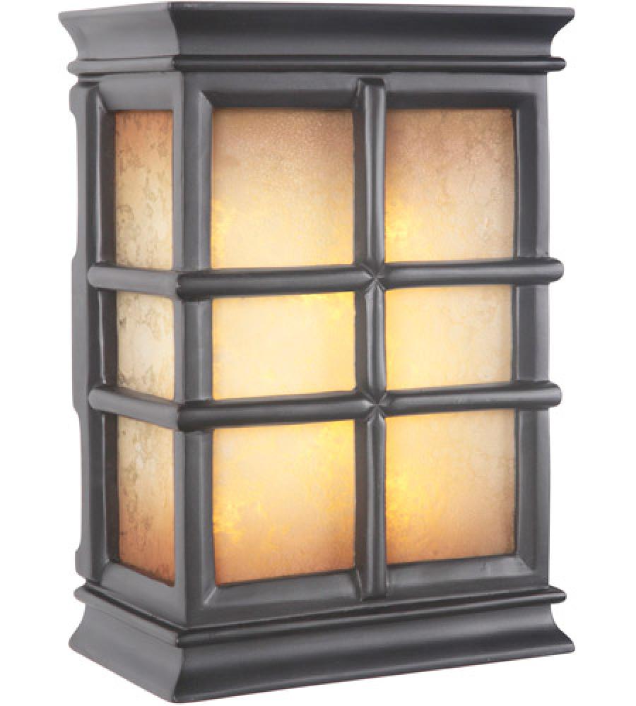 Hand-Carved Window Pane Lighted LED Chime in Black