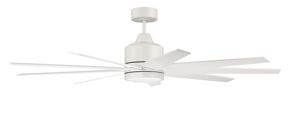 60" Ceiling Fan w/DC Motor, Blades, LED Light Kit, Damp Rated