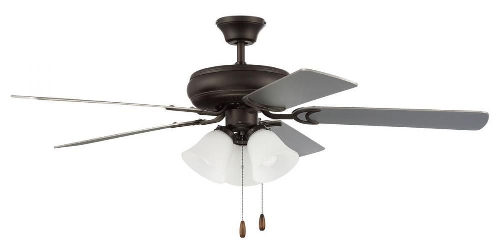 Decorator's Choice 52" 5-Blade 3 Light Ceiling Fan in Espresso w/ Walnut/Espresso Blades