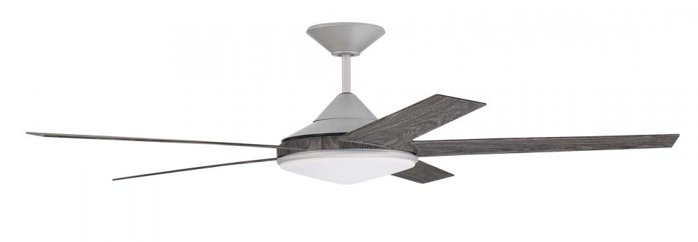 Delaney 60" 5-Blade Indoor/Outdoor (Wet) Ceiling Fan in Painted Nickel w/ Greywood Blades