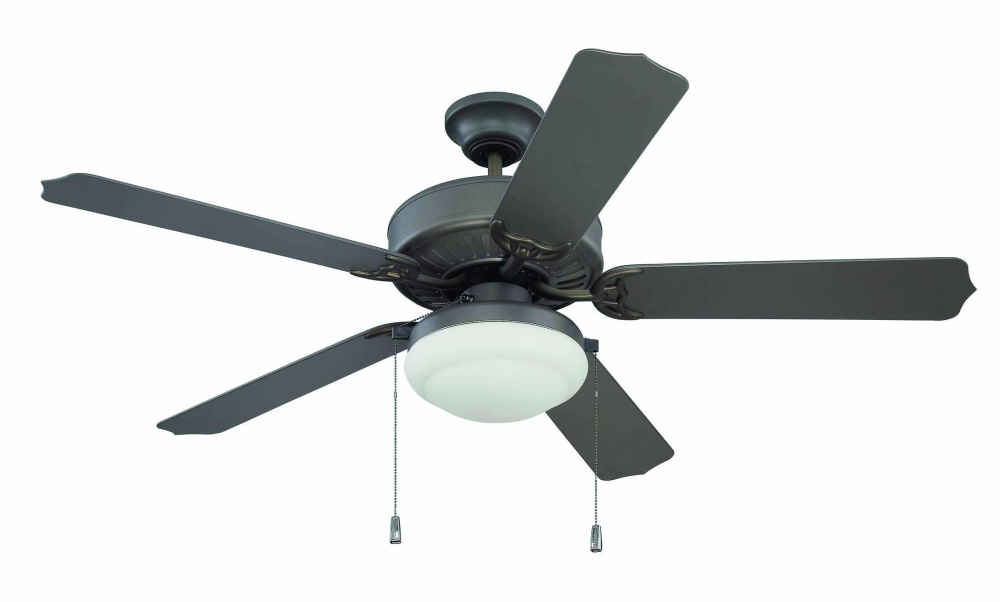 52" Ceiling Fan w/Blades & LED Light Kit, Wet Rated