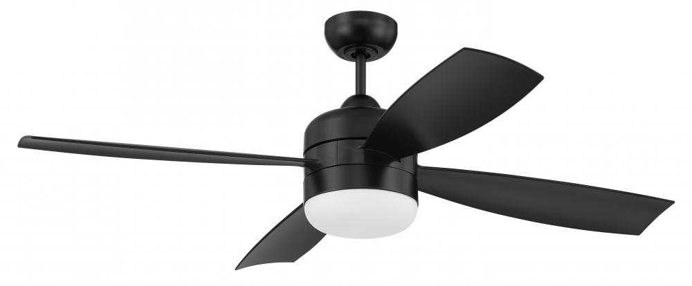 Sebastion 52" 4-Blade Indoor/Outdoor (Wet) Ceiling Fan in Flat Black w/ Flat Black Blades