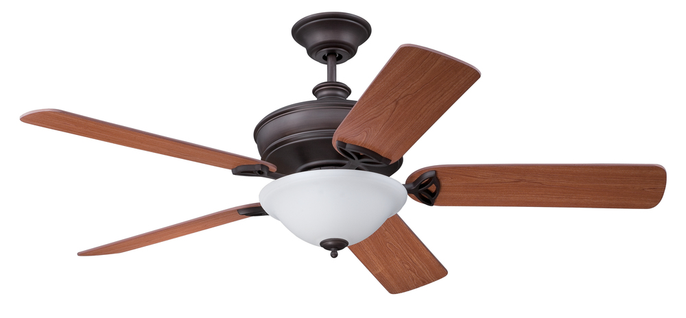 Gambrel 56" Ceiling Fan with Blades and Light in Aged Bronze Brushed
