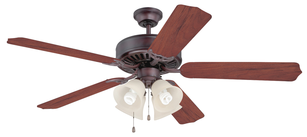 Pro Builder 204 52" Ceiling Fan Kit with Light Kit and Blades Included in Oiled Bronze