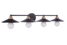 Craftmade 12537FBSB4 - Isaac 4 Light Vanity in Flat Black/Satin Brass
