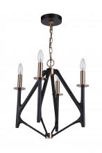 Craftmade 55534-FBSB - The Reserve 4 Light Chandelier in Flat Black/Satin Brass