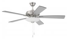 Craftmade ECF111BNK5-BNGW - 52" Eos 3 Light Bowl in Brushed Polished Nickel w/ Brushed Nickel/Greywood Blades