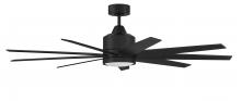 Craftmade CHP60FB9 - Champion 60" 9-Blade Indoor/Outdoor (Damp) Ceiling Fan in Flat Black w/ Flat Black Blades