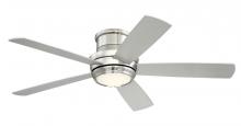 Craftmade TMPH52BNK5 - Tempo Hugger 52" 5-Blade Ceiling Fan in Brushed Polished Nickel w/ Brushed Nickel/Maple Blades