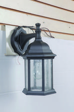 Craftmade Z294-TB-CS - Hex Style Cast 1 Light Small Outdoor Wall Mount in Textured Black (Clear Seeded Glass)