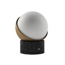 Bulbrite k70701 - Cordless Table Lamp Orb Black Marble Brushed Brass