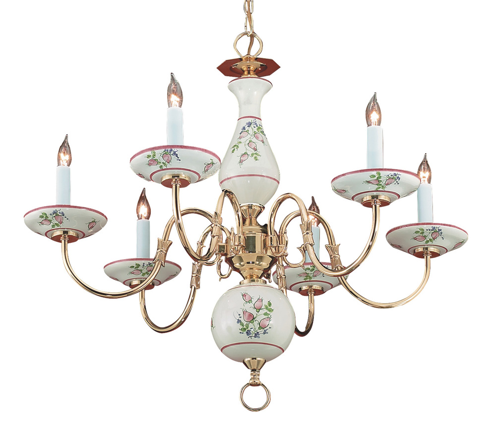Brentwood 6 Light Crystal Gold Drum Shade Mini Chandelier