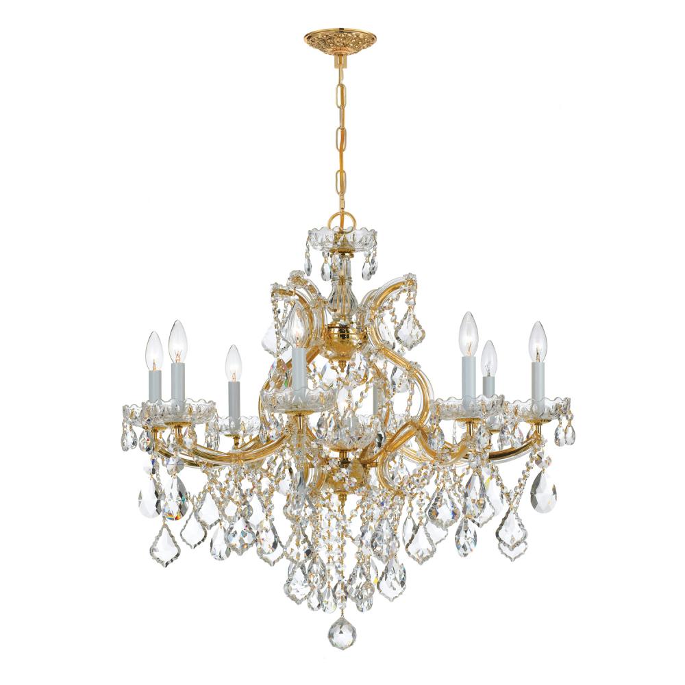 Maria Theresa 9 Light Hand Cut Crystal Gold Chandelier