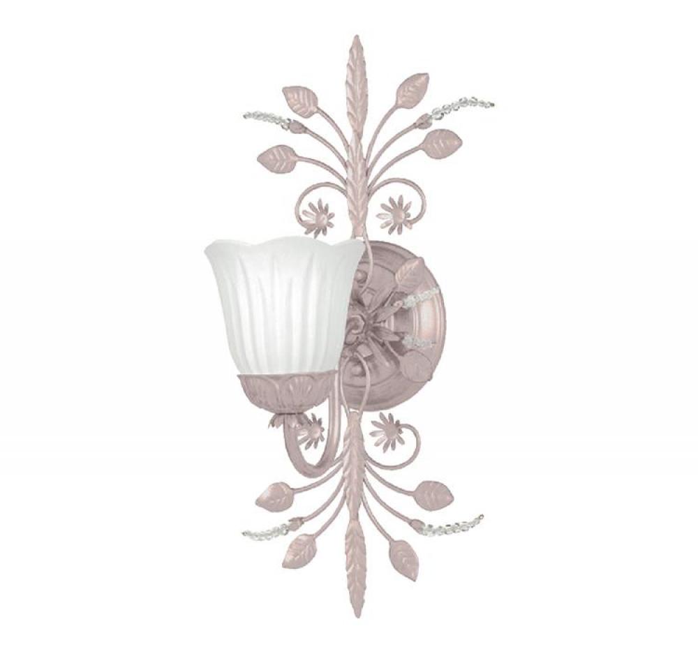 Paris Market 1 Light Crystal beaded accented Blush Sconce