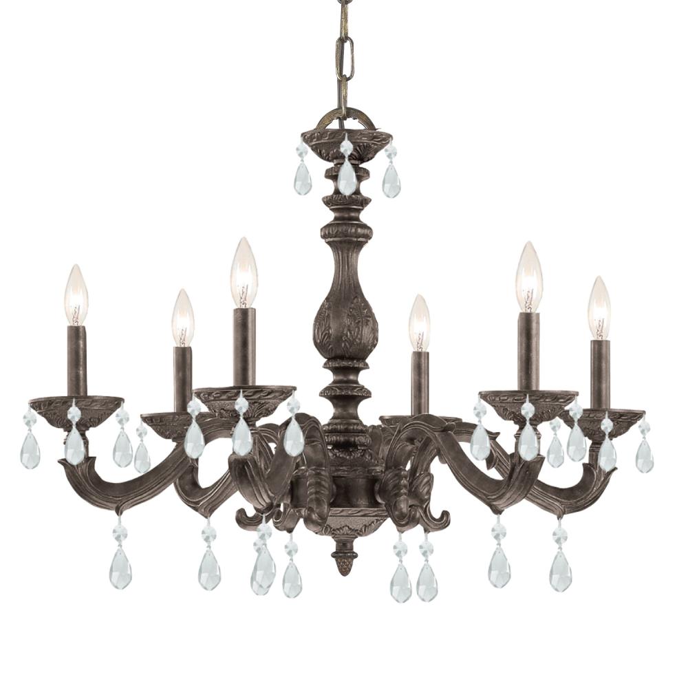 Paris Market 6 Light Swarovski Strass Crystal Venetian Bronze Chandelier