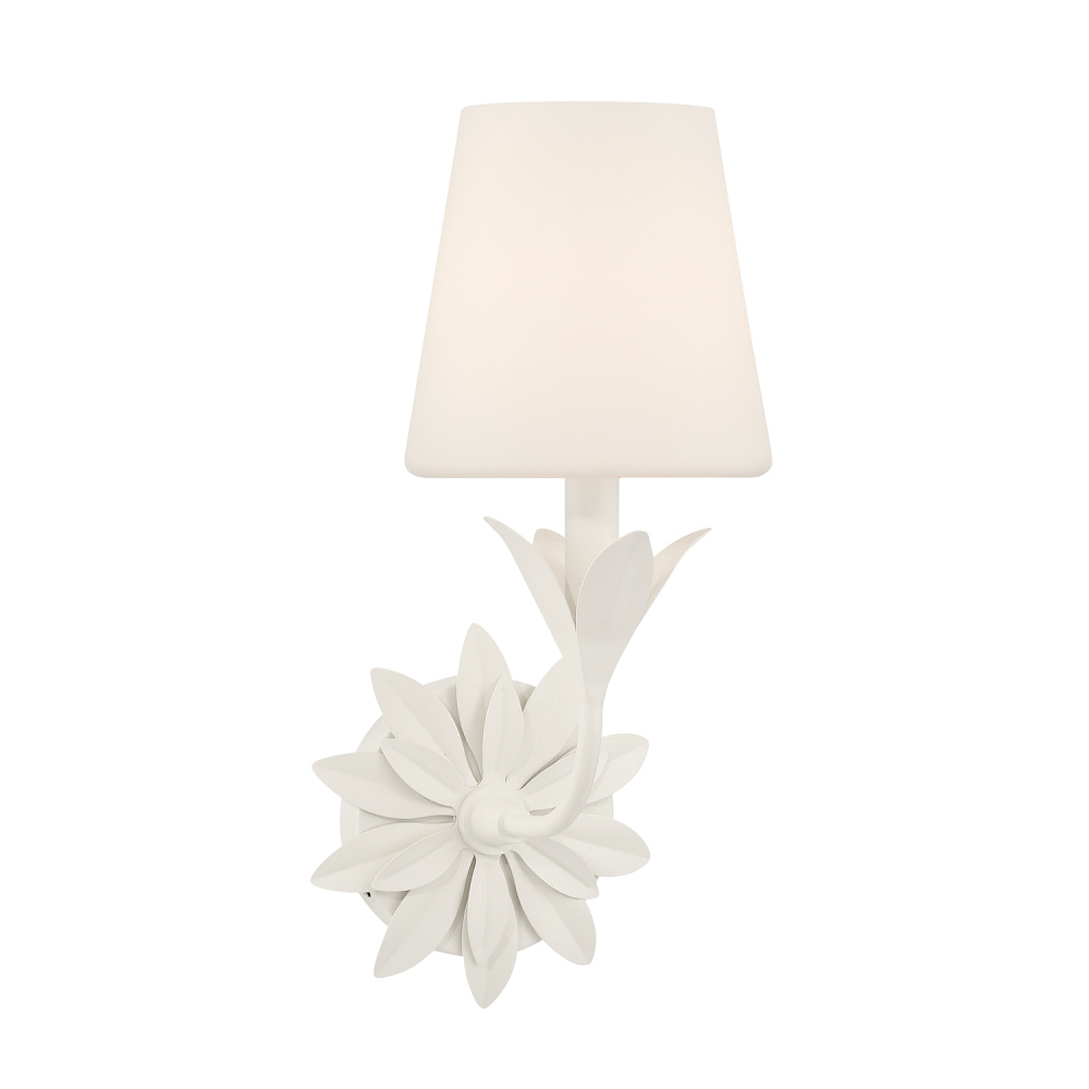 Broche 1 Light Matte White Sconce