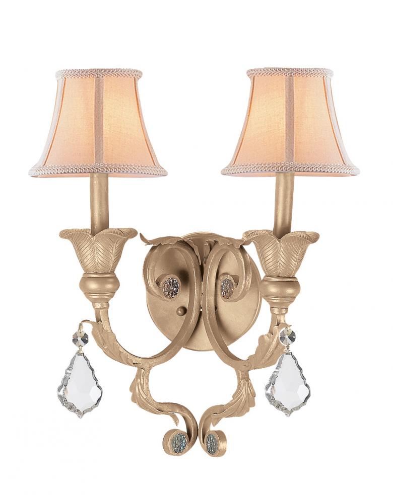 Crystorama 2 Light Optical Crystal Champagne Sconce