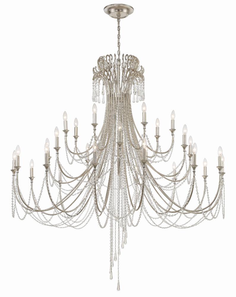 Arcadia 28 Light Antique Silver Chandelier