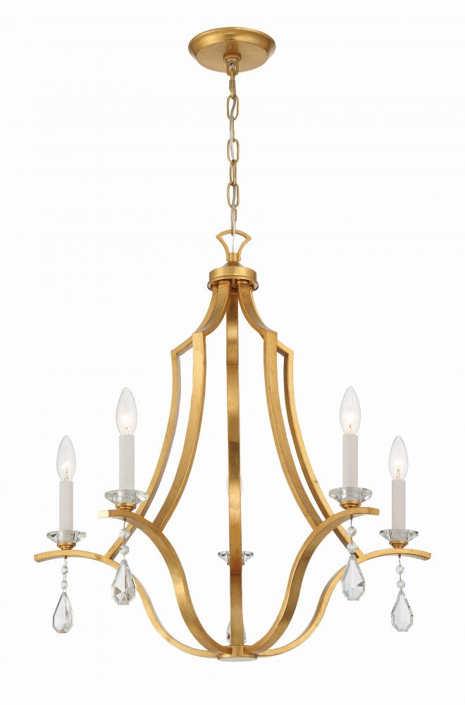 Perry 5 Light Antique Gold Chandelier