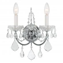 Crystorama 3222-CH-CL-MWP - Imperial 2 Light Hand Cut Crystal Polished Chrome Sconce