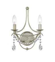 Crystorama 412-SA-CL-MWP - Metro 2 Light Antique Sliver Sconce